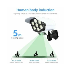 TELECAMERA FINTA PANNELLO SOLARE CON SENSORE DI MOVIMENTO 77 LED FARETTO LUCE