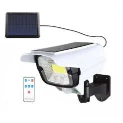 TELECAMERA FINTA PANNELLO SOLARE SENSORE DI MOVIMENTO FARETTO LED SMD JLP-2176A