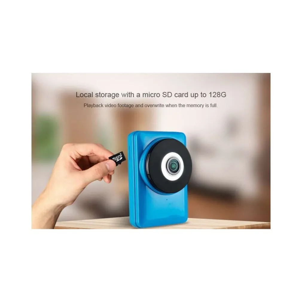 TELECAMERA IP CAM 1 MPX 720P WIRELESS WIFI REGISTRA MICRO SD WIDE EYE 180 GRADI