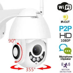 TELECAMERA IP CAMERA FULL HD 1080P WIRELESS MOTORIZZATA WIFI INTERNET DA ESTERNO
