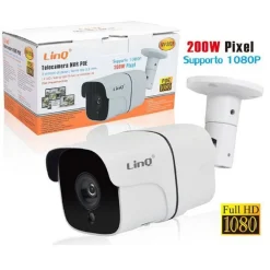 TELECAMERA NVR NV-2038 200W POE IP66 12LED LENTE 3.6MM SUPPORTO 1080P INFRAROSSI