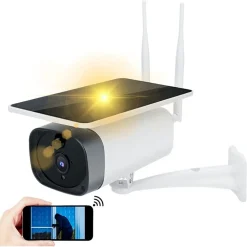 TELECAMERA 1080P WIFI WIRELESS CCTV PANNELLO SOLARE VISIONE NOTTURNA IR ALLARME