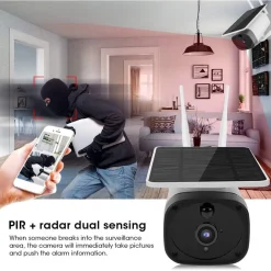 TELECAMERA 1080P WIFI WIRELESS CCTV PANNELLO SOLARE VISIONE NOTTURNA IR ALLARME