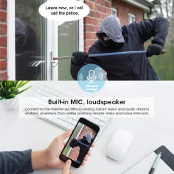 TELECAMERA 1080P WIFI WIRELESS CCTV PANNELLO SOLARE VISIONE NOTTURNA IR ALLARME