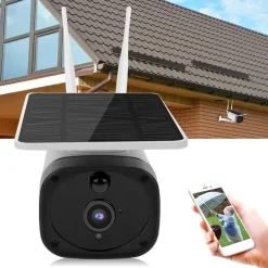TELECAMERA 1080P WIFI WIRELESS CCTV PANNELLO SOLARE VISIONE NOTTURNA IR ALLARME