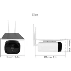 TELECAMERA 1080P WIFI WIRELESS CCTV PANNELLO SOLARE VISIONE NOTTURNA IR ALLARME