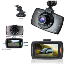 TELECAMERA PER AUTO FULL HD DVR CAR VIDEO CAMERA VISIONE NOTTURNA LCD 2,4'' 6 LED