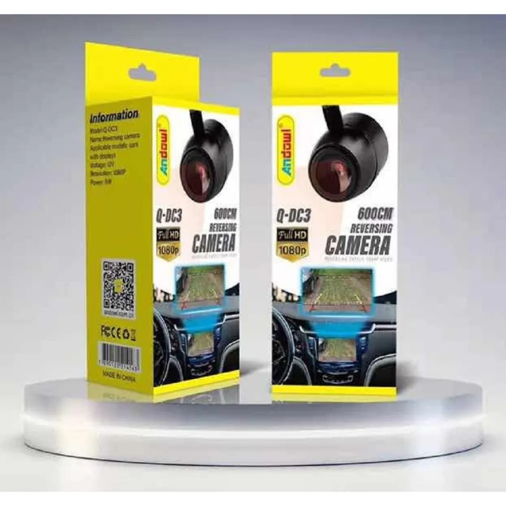 TELECAMERA PER RETROMARCIA AUTO 600CM 1080P HD VISIONE NOTTURNA INFRAROSSI Q-DC3