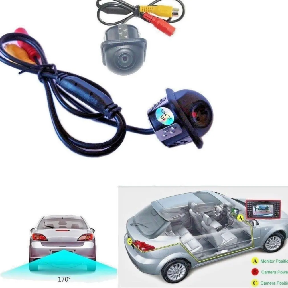 TELECAMERA RETROMARCIA AUTO RETROCAMERA CAMPER IMPERMEABILE 170° 480 TVL IP68