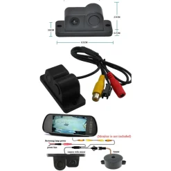 TELECAMERA RETROMARCIA CON SENSORE DI PARCHEGGIO 2 IN 1 ANGOLO 170° NOTTURNA