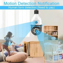 TELECAMERA WIFI DA INTERNO ESTERNO 5 MP VIDEOCAMERA LAMPADINA CON DOPPIA LENTE