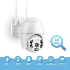 TELECAMERA WIFI DOME PTZ IP CAMERA SORVEGLIANZA 1080P 2MP AUDIO BIDIREZIONALE