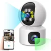 TELECAMERA WI-FI DOPPIA VIDEOCAMERA DI SORVEGLIANZA MOTORIZZATA 360° IP44 APP