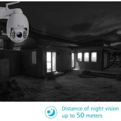 TELECAMERA WIFI ESTERNA SENZA FILI 5MP PTZ IP DOME SORVEGLIANZA 5 X ZOOM OTTICO