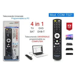 TELECOMANDO UNIVERSALE 4IN1 TV DVD SAT DVB-T PROGRAMMABILE DA COMPUTER COM-T021