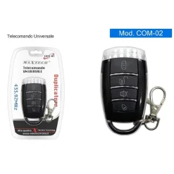 TELECOMANDO UNIVERSALE 433.92MHZ CANCELLO DUPLICATORE MAXTECH COM-02 PORTACHIAVI
