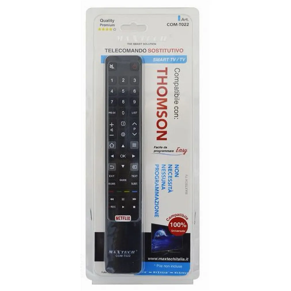 TELECOMANDO UNIVERSALE RICAMBIO TV SMART TV THOMSON NESSUNA PROGRAMMAZIONE COM-T022
