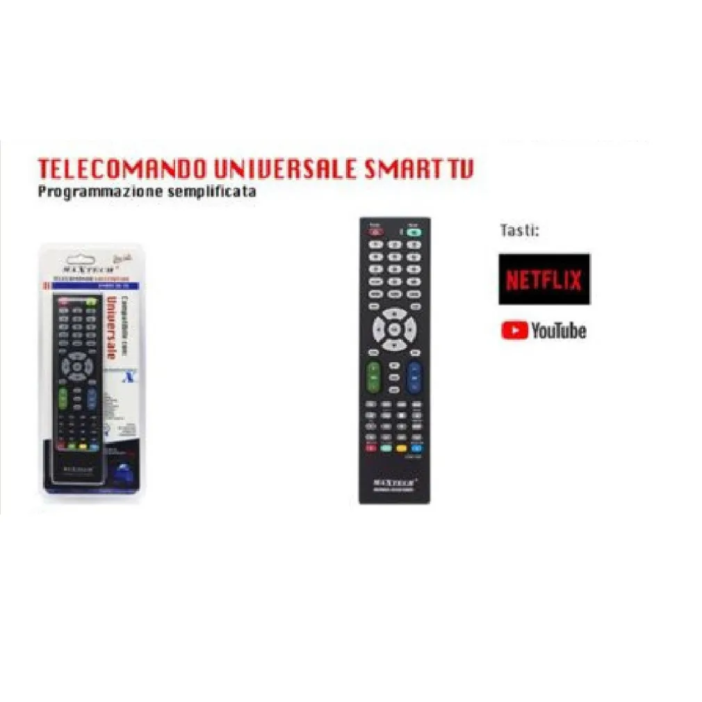 TELECOMANDO UNIVERSALE SOSTITUTIVO SMART TV / TV FACILE DA PROGRAMMARE COM-T004