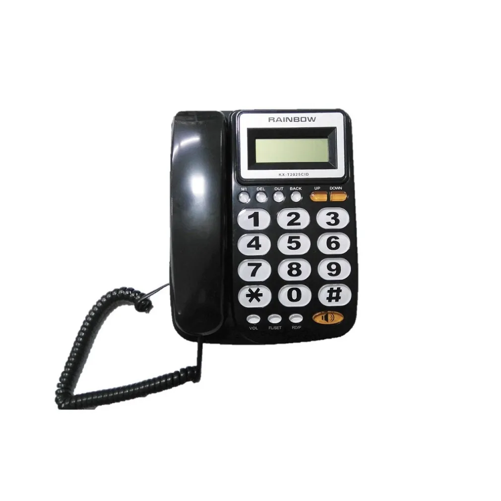 TELEFONO CON TASTI GRANDI VIVACE DISPLAY LCD EXTRA LARGE RAINBOW T2025CID NERO