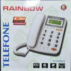 TELEFONO CON TASTI GRANDI VIVACE DISPLAY LCD EXTRA LARGE RAINBOW T2025CID NERO
