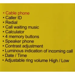 TELEFONO FISSO CON CAVO DA SCRIVANIA FUNZIONE DI RICHIAMATA UFFICIO CASA Q-DH389