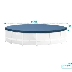TELO COPERTURA COPRIPISCINA CON TELAIO FRAME TONDO 366CM PROTEGGI GIARDINO 28031