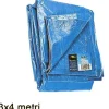 TELO IMPERMEABILE COPRITUTTO 3X4MT TELONE N POLIETILENE COLORE BLU PER AUTO MOTO