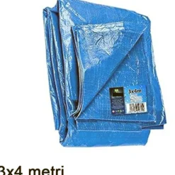 TELO IMPERMEABILE COPRITUTTO 3X4MT TELONE N POLIETILENE COLORE BLU PER AUTO MOTO