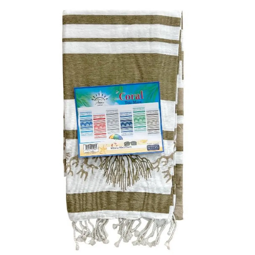 TELO MARE CORALLO ASCIUGAMANO SOTTILE SPORT SPIAGGIA PISCINA VARI COLORI 90X170