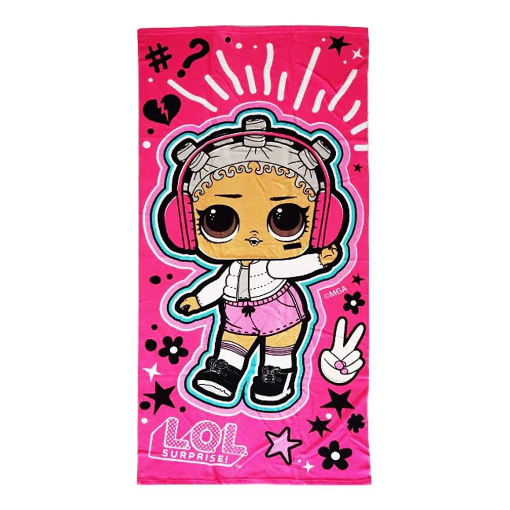 TELO MARE IN COTONE 140*70 ASCIUGAMANO MARE LOL SURPRISE + SACCA IN OMAGGIO