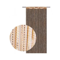 TENDA A FILI FILO FRANGE ORO ARGENTO 100X200CM PER ARREDO INTERNI PORTA FINESTRA