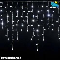 TENDA CASCATA LUMINOSA BIANCO FREDDO 250 X 75 CM PROLUNGABILE FINO A 50MT 126LED