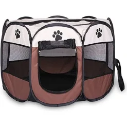 TENDA DA CAMPEGGIO PIEGHEVOLE PER ANIMALI GABBIA CANI CUCCE OTTAGONO 100X100 CM