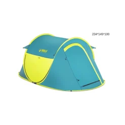 TENDA DA CAMPEGGIO POP-UP 2 PERSONE TASCA INTERNA ZANZARIERA 235X145X100CM 68086