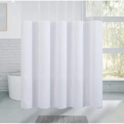 TENDA DA DOCCIA VASCA BAGNO PEVA CON 12 GANCI 180X200CM TRASPARENTE BIANCO 69491