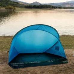 TENDA DA SPIAGGIA PARAVENTO PARASOLE LEGGERA CON BORSA TRASPORTO 215X145X130CM 206405