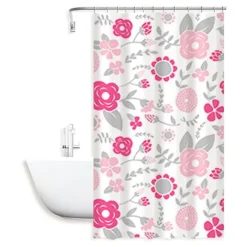TENDA DOCCIA ANTI MUFFA FIORI IMPERMEABILE 180 X 200 CM CON ANELLI BAGNO 79222