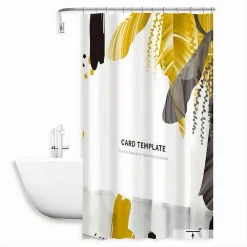 TENDA DOCCIA ANTIMUFFA CARD TEMPLATE IMPERMEABILE 180 X 180CM ANELLI BAGNO 79215