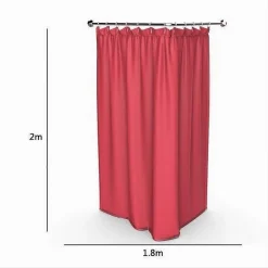 TENDA DOCCIA ANTIMUFFA IMPERMEABILE 180 X 200 CM CON ANELLI BAGNO ROSSA 69933