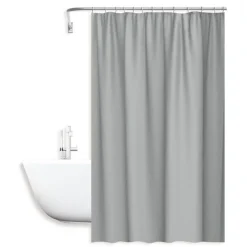 TENDA DOCCIA ANTIMUFFA IMPERMEABILE 180X200CM CON ANELLI BAGNO GRIGIO CHIARO 69850