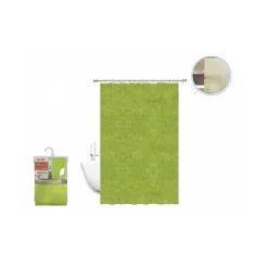 TENDA DOCCIA ANTIMUFFA IMPERMEABILE 180 X 200 CM CON ANELLI BAGNO VERDE 2D 52130