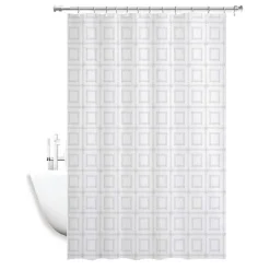 TENDA DOCCIA ANTIMUFFA IMPERMEABILE BAGNO 180 X 200 CM CON ANELLI QUADRATI 59391