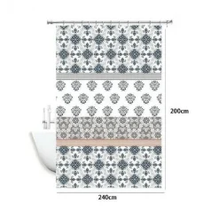 TENDA DOCCIA ANTIMUFFA IMPERMEABILE 240 X 200CM CON ANELLI BAGNO MAIOLICHE 59520