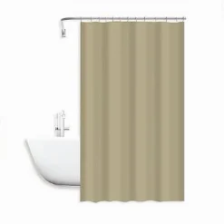 TENDA DOCCIA ANTIMUFFA IMPERMEABILE POLIESTERE 180X200CM GANCI BAGNO BEIGE 79859