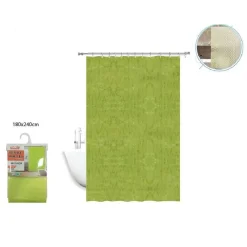 TENDA DOCCIA ANTIMUFFA IMPERMEABILE VERDE 180 X 240 CM CON ANELLI BAGNO 2D 52132