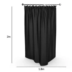 TENDA DOCCIA ANTIMUFFA IMPERMEABILE 180 X 200 CM CON ANELLI BAGNO NERA 69768