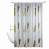 TENDA DOCCIA ANTIMUFFA IMPERMEABILE 180 X 220 CM ANELLI BAGNO PIUME DORATE 69510
