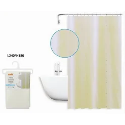 TENDA DOCCIA ANTIMUFFA IMPERMEABILE 240X180CM BIANCA GIALLA TEXTURE ROMBI 59818