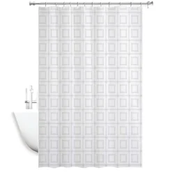 TENDA DOCCIA ANTIMUFFA IMPERMEABILE 240 X 200 CM CON ANELLI BAGNO QUADRATI 59390