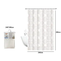 TENDA DOCCIA ANTIMUFFA IMPERMEABILE 240X200CM ANELLI BIANCA MAIOLICA FIORI 69512
